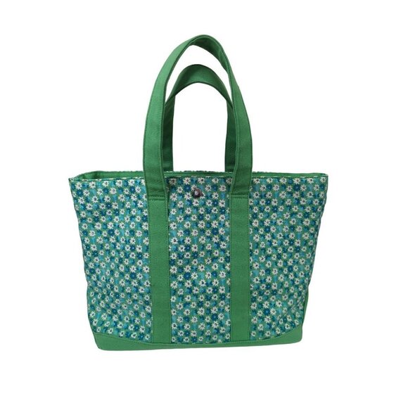 Pendleton Canvas Tote Green Floral Cotton Shoulder Bag Snap Closure - Picture 1 of 13
